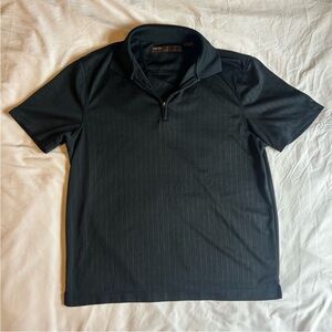 Vintage Perry Ellis Black Pinstripe Polo Shirt – Size Medium